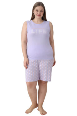Γυναικεία πιτζάμα αμάνικη με σορτς 60115 - ΛΙΛΑ, 4XL