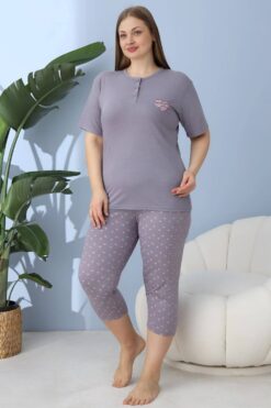 Alternative view of Γυναικεία πιτζάμα κάπρι με κοντό μανίκι 30156 - VIZON, 3XL