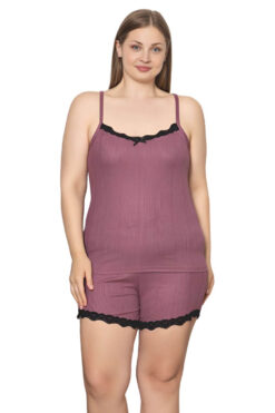 Γυναικεία πιτζάμα σορτς με τιράντα R8497 - ΜΩΒ, 5XL