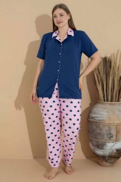 Alternative view of Γυναικεία Βαμβακερή Πιτζάμα Ανοιξιάτικη Φθινοπωρινή 11271 - ΠΟΛΥΧΡΩΜΟ, 4XL