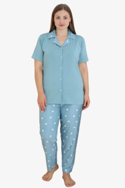 Γυναικεία Βαμβακερή Πιτζάμα Ανοιξιάτικη Φθινοπωρινή 11273 - ΜΕΝΤΑ, 4XL