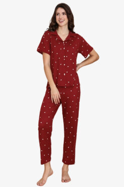Γυναικεία Βαμβακερή Πιτζάμα Ανοιξιάτικη Φθινοπωρινή 20066 - ΚΡΑΣΟΥΛΙ, S-M