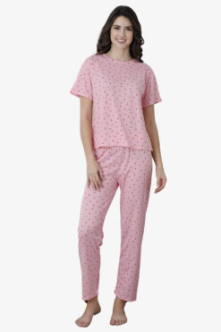 Γυναικεία Βαμβακερή Πιτζάμα Ανοιξιάτικη Φθινοπωρινή 30068 - ΡΟΖ, L