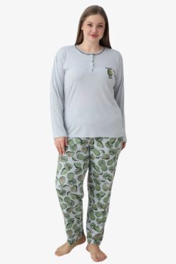Γυναικεία Βαμβακερή Πιτζάμα Ανοιξιάτικη Φθινοπωρινή 30117 - ΜΕΝΤΑ, 3XL