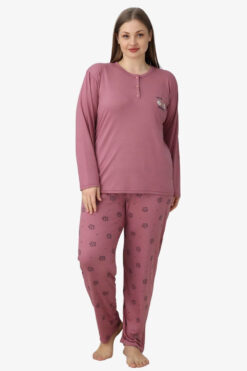 Γυναικεία Βαμβακερή Πιτζάμα Ανοιξιάτικη Φθινοπωρινή 30128 - ΣΑΠΙΟ ΜΗΛΟ, XXL