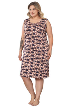 Γυναικείο νυχτικό αμάνικο homewear A5257 - ΠΟΛΥΧΡΩΜΟ, 5XL