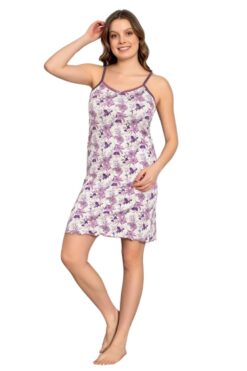 Γυναικείο νυχτικό τιράντα homewear W5084 - ΠΟΛΥΧΡΩΜΟ, M