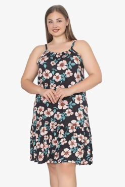 Γυναικείο νυχτικό τιράντα homewear R5226 - ΠΟΛΥΧΡΩΜΟ, L