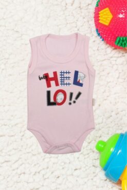 Alternative view of Κορμάκι Βρεφικό Αμάνικο Body Hello R9006 - ΡΟΖ, 6 Μηνών