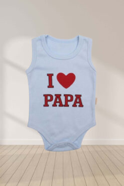 Alternative view of Κορμάκι Βρεφικό Αμάνικο Papa W9020 - ΓΑΛΑΖΙΟ, 6 Μηνών