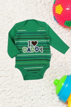 Alternative view of Κορμάκι Βρεφικό I Love Daddy Με Μακρύ Μανίκι F2141 - ΠΡΑΣΙΝΟ, 9 Μηνών
