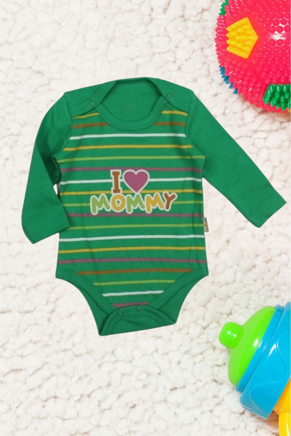 Κορμάκι Βρεφικό I Love Mommy Με Μακρύ Μανίκι G2140 - ΠΡΑΣΙΝΟ, 6 Μ - Image 2
