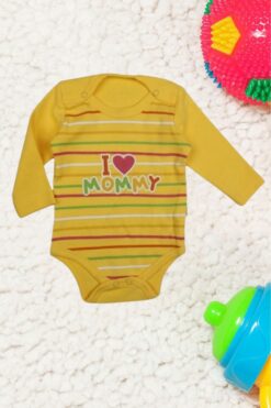 Alternative view of Κορμάκι Βρεφικό I Love Mommy Με Μακρύ Μανίκι R2140 - ΚΙΤΡΙΝΟ, 6 Μηνών
