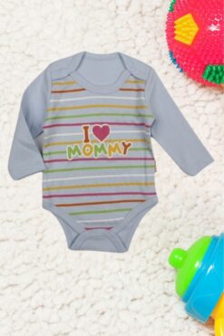 Alternative view of Κορμάκι Βρεφικό I Love Mommy Με Μακρύ Μανίκι W2140 - ΓΑΛΑΖΙΟ, 6 Μηνών