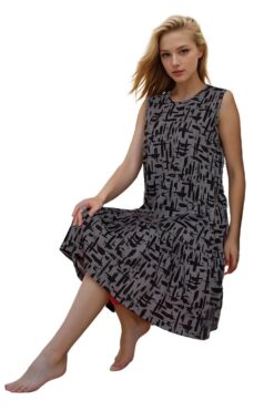 Νυχτικό Αμάνικο D5184 - ΑΝΘΡΑΚΙ-ΜΑΥΡΟ, M