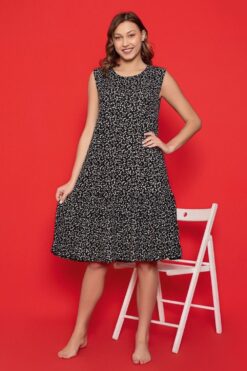 Alternative view of Νυχτικό Αμάνικο G5184 - ΜΑΥΡΟ-ΛΕΥΚΟ, M