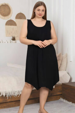 Alternative view of Νυχτικό αμάνικο homewear W5258 - ΜΑΥΡΟ, XXL