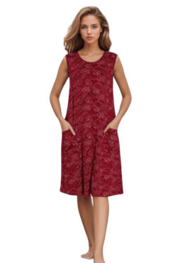 Alternative view of Νυχτικό Αμάνικο W5093 - ΜΠΟΡΝΤΟ, M