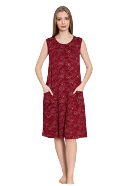 Νυχτικό Αμάνικο W5093 - ΜΠΟΡΝΤΟ, M