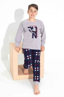 Alternative view of Παιδική Πιτζάμα Για Αγόρι Fleece W3702 - ΓΚΡΙ, 7 Ετών