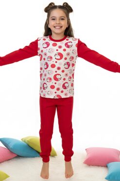 Alternative view of Παιδική Πιτζάμα Για Κορίτσι R6067 - ΚΟΚΚΙΝΟ, 7-8