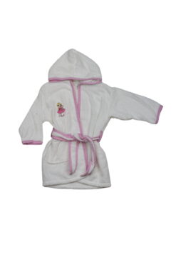 Παιδικό Μπουρνούζι Με Κουκούλα R2302 - ΛΕΥΚΟ-ΡΟΖ, 10-11