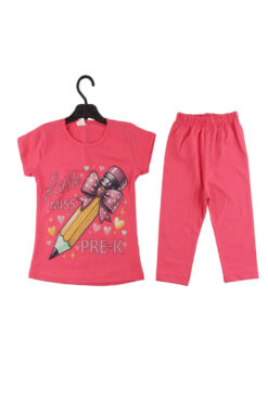 Παιδικό σετ μπλουζάκι παντελόνι κορίτσι 1264 - ΚΟΡΑΛΙ, 7 Ετών