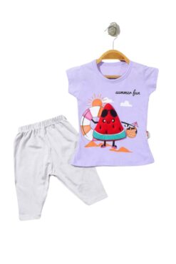 Παιδικό σετ μπλουζάκι παντελόνι κορίτσι D3252 - ΛΙΛΑ, 2 Ετών