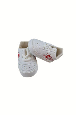 Alternative view of Παπούτσια Αγκαλιάς με Κορδόνια D0626 - ΛΕΥΚΟ-ΚΟΚΚΙΝΟ, 17