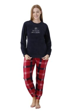 Πιτζάμα Γυναικεία Fleece 7004 - ΜΠΛΕ ΣΚΟΥΡΟ, XL