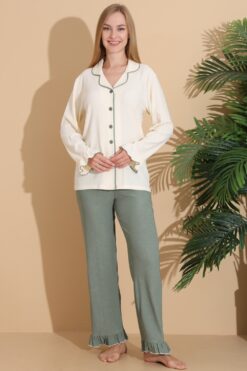 Alternative view of Πιτζάμα Γυναικεία Homewear Με Κουμπιά 6005 - ΠΟΛΥΧΡΩΜΟ, XL