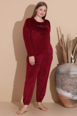 Alternative view of Πιτζάμα Γυναικεία Homewear Βελουτέ W3148 - ΒΥΣΣΙΝΙ, XXL