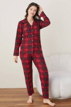 Alternative view of Πιτζάμα Γυναικεία Suet Με Κουμπιά 02096 - ΠΟΛΥΧΡΩΜΟ, S-M