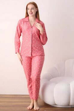 Alternative view of Πιτζάμα Γυναικεία Suet Με Κουμπιά 02215 - ΚΟΡΑΛΙ, XL