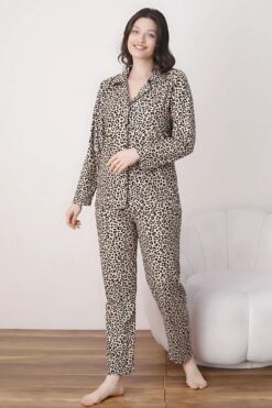 Alternative view of Πιτζάμα Γυναικεία Suet Με Κουμπιά 02218 - ΛΕΟΠΑΡ, S-M