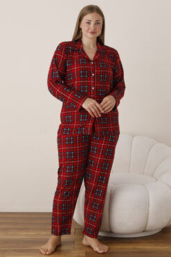 Alternative view of Πιτζάμα Γυναικεία Suet Με Κουμπιά D2104 - ΠΟΛΥΧΡΩΜΟ, XXL