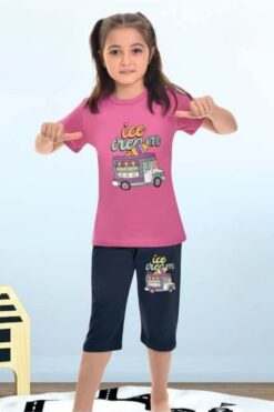 Alternative view of Καλοκαιρινή πιτζάμα κορίτσι W4699 - ΡΟΖ, 12 Ετών