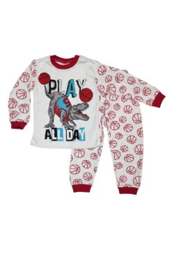 Πιτζάμα Παιδική Με Τύπωμα Play All Day G3685 - ΚΟΚΚΙΝΟ, 3 Ετών