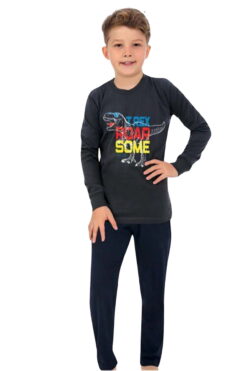 Πιτζάμα Παιδική Βαμβακερή Ανοιξιάτικη Φθινοπωρινή 3455 - ΜΠΛΕ ΣΚΟΥΡΟ, 3-4