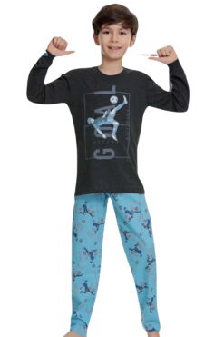 Πιτζάμα Παιδική Βαμβακερή Ανοιξιάτικη Φθινοπωρινή 3495 - ΑΝΘΡΑΚΙ, 3-4