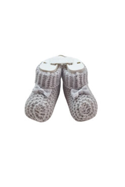 Πλεχτά Παπουτσάκια Αγκαλιάς H2121 - ΓΚΡΙ, 16-18