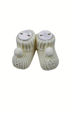 Πλεχτά Παπουτσάκια Αγκαλιάς W2121 - ΕΚΡΟΥ, 16-18