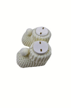 Alternative view of Πλεχτά Παπουτσάκια Αγκαλιάς W2121 - ΕΚΡΟΥ, 16-18