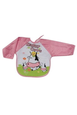 Αδιάβροχη Σαλιάρα Φαγητού Με Μανίκια W7108 - ΡΟΖ, ONE SIZE