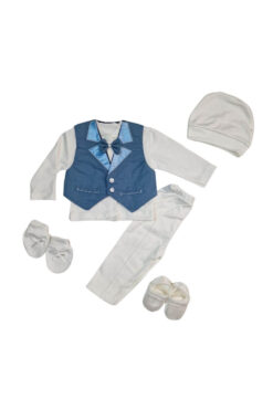 Σετ Δώρου Για Νεογέννητο 5 τμχ. W2214 - ΜΠΛΕ, 0-3 Μηνών