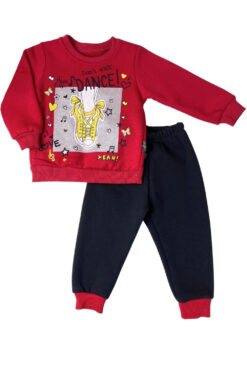 Σετ παιδική φόρμα dance 1046 - ΜΑΥΡΟ-ΚΟΚΚΙΝΟ, 9-12 Μηνών