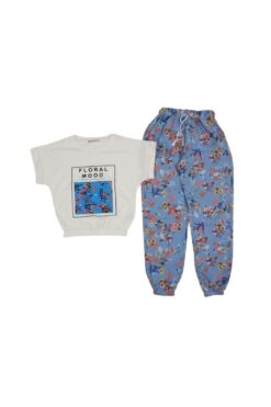 Σετ Παιδικό Μπλουζάκι Παντελονάκι Floral Mood S4003 - ΡΑΦ, 9 Ετών