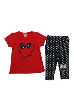 Σετ Παιδικό Μπλουζάκι Παντελονάκι Lovely R9217 - ΚΟΚΚΙΝΟ, 1 Ετών