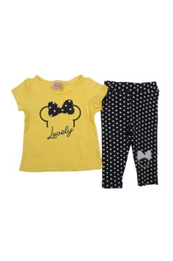 Σετ Παιδικό Μπλουζάκι Παντελονάκι Lovely W9217 - ΚΙΤΡΙΝΟ, 1 Ετών