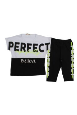 Σετ Παιδικό Μπλουζάκι Παντελονάκι Miss Perfect S0441 - ΛΕΥΚΟ-ΜΑΥΡΟ, 4 Ετών